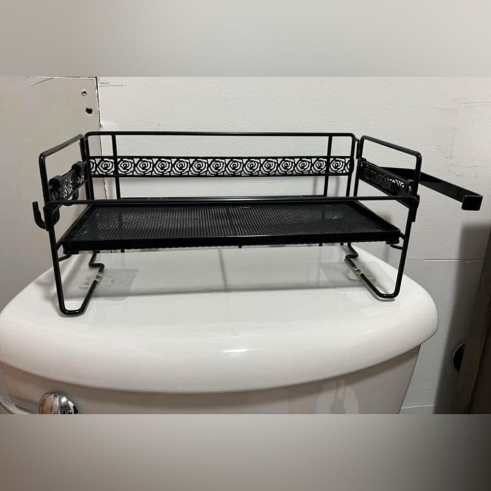 Black Metal Over the Toilet Shelf